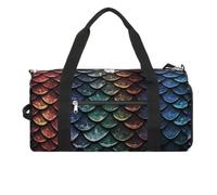 Dragon Scale Gym Bag Travel Duffel Bags for Men Women Large Weekender Bags Carry On Overnight Duffle Bag with Shoe Compartment for Workout, Style, One Size
