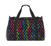 Dragon Scale Handheld Crossbody Travel Bag Weekender Bag Carry Travel Bag Duffle Bag Gym Bag for Men Women