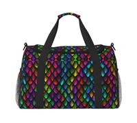 Dragon Scale Large Travel Duffle Bag with Shoulder Strap,Water-Resistant Twill Weekender Bag for Men Women,Spacious Carryall Gym Bag