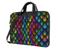 Dragon Scale Print Laptop Bag, Adjustable Shoulder Strap and Hidden Handle, Simplify Your Everyday, Black/White, 15.6 inch
