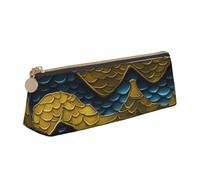 Dragon Scale Print Leather Pencil Case Zipper Pencil Multifunctional Stationery Bags
