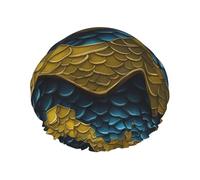 Dragon Scale Print Reusable Double Layers Shower Cap, Bathing Shower Caps Women Large Shower Caps