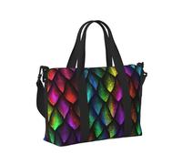 Dragon Scale Print Travel Hand Bag Women Men Shoulder Strap Tote for Weekend Getaway Gym Vacation