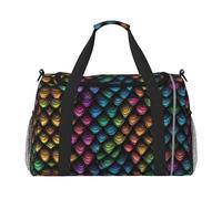 Dragon Scale Print Weekender Bag,Gym Bag with,Carry On Luggage Overnight Weekend Bag, Holdall Handbag & Shoulder Bag for Travel Fitness