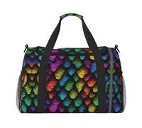 Dragon Scale Print Womens Sports Bags Travel Bag -Duffel Bags for Men,Small Medium Weekender Overnight Bags for Women,Sport Gym Bag