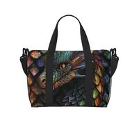 Dragon Scale Printed Carryall Tote, Travel Underseat Hand Luggage Bag, Organizer Carry on Hand Bag for Gym Weekend Women and Men