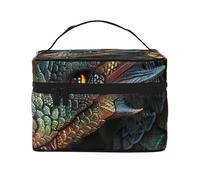 Dragon Scale Printed Makeup Bag Travel Cosmetic Bags for Women Cosmetic Storage Bag Zipper Toiletry Bag Organizer with Handle