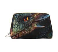 Dragon Scale Printed Small Makeup Bag Portable Leather Make up Bag Travel Zipper Cosmetic Bags Organizer for Women