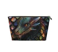 Dragon Scale Printed Travel Cosmetic Bags with Gold Zipper Makeup Organizer Cosmetic Case Toiletry Bag for Women Mom Girls