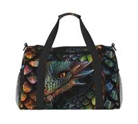 Dragon Scale Printed Travel Duffle Bag for Men Women Large Sport Gym Bag Handbag with Shoulder Strap for Travel Weekend Fishing Hunting