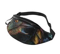 Dragon Scale Printed Waist Bag with Headphone Jack, Personalized Bumbags Fanny Packs Unisex Running Hiking Crossbody Bags for Men Women