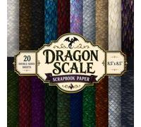 Dragon Scale Scrapbook Paper: 8.5" x 8.5" 20 Double-Sided Sheet Decorative Craft Paper with Rich Metallic Colors, Reptilian Textures, Fantasy Scales & ... Card Making, Decoupage, Origami & Collage