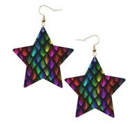Dragon Scale Statement Earrings for Women, Star Drop Earrings, Elegant Dangle Jewelry for Formal Gatherings