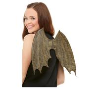 Dragon Scale Wings Adults Halloween Gold & Black Wings Fancy Dress Mens Ladies