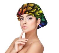 Dragon Scales Satin Bonnet Silk Bonnet for Sleeping, Double Layer Adjustable Elastic Hair Bonnet Night Sleep Cap for Women Curly Hair Black