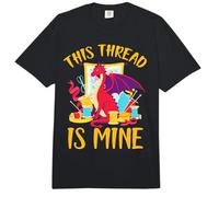 Dragon Sewing Thread Hoarding Needlework Crochet Yarn Mine Comfort Colors Adult Heavyweight T-Shirt