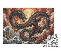 Dragon Shadow Duel 1000 Piece Jigsaw Puzzle,Gift Idea,Whimsical Challenge,Stress Relief Ninja,Great Gifts,Home Wall Decor,Premium Cardboard,Adults & Kids 14+ 38x26cm