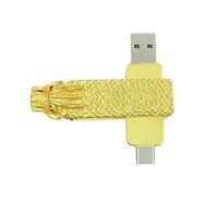 Dragon Shape USB Flash Drive Ancient Metal Memory Stick Creative Gift for Friends USB 2.0 Thumb Drive (Dragon USB-C otg 32GB)