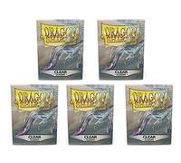 Dragon Shield 5 Packs Classic Clear Standard Size 100 ct Card Sleeves Value Bundle!