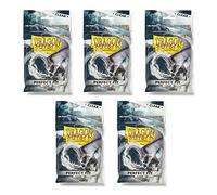 Dragon Shield Bundle: 5 Packs of Clear Perfect Fit Standard Size Sleeves - 500 Sleeves Total