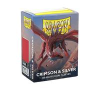 Dragon Shield - Dual Matte Standard Size Sleeves (100) - Crimson & Silver