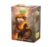 Dragon Shield | Matte Dual Art Sleeves | Fire Horse | 100 CT - Smooth & Tough Premium TCG Sleeves | Compatible with Pokemon, Flesh & Blood, One Piece & Magic the Gathering