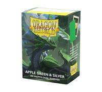 Dragon Shield | Matte Dual Standard Size Card Sleeves | 100ct - Smooth & Tough Premium TCG Sleeves - Compatible with Pokemon, One Piece, and Magic: The Gathering | Apple Green & Silver