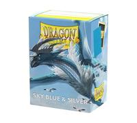 Dragon Shield | Matte Dual Standard Size Card Sleeves | 100ct - Smooth & Tough Premium TCG Sleeves - Compatible with Pokemon, One Piece, and Magic: The Gathering | Sky Blue & Silver