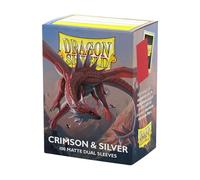 Dragon Shield Dual Matte Sleeves - Crimson & Silver (100)