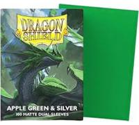 Dragon Shield | Matte Dual Standard Size Card Sleeves | 100ct - Smooth & Tough Premium TCG Sleeves - Compatible with Pokemon, One Piece, and Magic: The Gathering | Apple Green & Silver