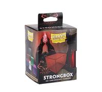 Dragon Shield Strongbox Deck Box Clear Red, Holds 100+ Double Sleeved Cards, Acrylic TCG Storage Case, Vacuum Seal Closure, Stackable, Display Lid, 83.5 x 106 x 75.5 mm
