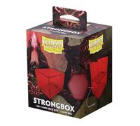 Dragon Shield Strongbox Deck Box Clear Red, Holds 100+ Double Sleeved Cards, Acrylic TCG Storage Case, Vacuum Seal Closure, Stackable, Display Lid, 83.5 x 106 x 75.5 mm