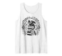 Dragon Sitting on Books for Book Readers and Reading Nerds Tank Top