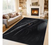 Dragon Small Rugs for Bedroom 50x80, Black Evil Dragon Mats and Rugs Living Room Accessories, Non Slip Soft Low Pile Washable Carpet, Home Decor FL67