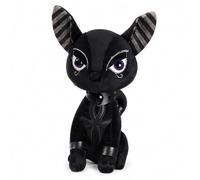 Dragon Soft Toy, Black Two Headed Dragon Plush Toy with Wings, Gothic Dragon Cuddly Toy, Cute Monster Soft Toy for Bedroom Shelf, Sofa, Gaming Desk and Halloween Decor(Black-C)