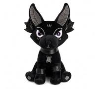Dragon Soft Toy, Black Two Headed Dragon Plush Toy with Wings, Gothic Dragon Cuddly Toy, Cute Monster Soft Toy for Bedroom Shelf, Sofa, Gaming Desk and Halloween Decor(Black-B)