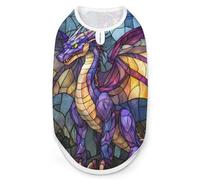 Dragon Stained Glass Dog And Cat Clothes Pet Summer Sleeveless T Shirt Basic Vest L