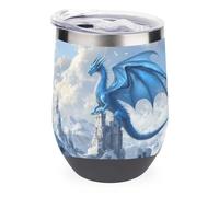 Dragon Stand On Castles 12 Oz Travel Insulated Cups & Mugs with Lids Double Wall Coffee Cup Drinks Tumbler