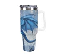 Dragon Stand On Castles 40 OZ Travel Insulated Cups & Mugs with Lids Stainless Steel Car Coffee Cup Drinks Tumbler 40oz
