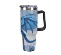Dragon Stand On Castles 40 OZ Travel Insulated Cups & Mugs with Lids Stainless Steel Car Coffee Cup Drinks Tumbler 40oz