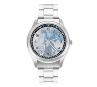 Dragon Stand On Castles Men's Wrist Watches Stainless Steel Strap Minimalist Business Quartz Watch for Daily Wear