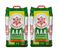 Dragon Star AAA Jasmine Fragrant Rice 5Kg | PACK OF 2 | Long Grain and Authentic Rice | Aromatic Flavour | Soft and Fluffy Texture | Perfect for Traditional Recipes | TOTAL 10kg.