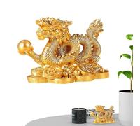Dragon Statue, Chinese Dragon Figures | Dragon on Silver Coin Decoration, Dragon Coin to Attract Wealth and Luck to the