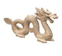 Dragon Statue Ornament - Chinese Artisan Wood Figure, Mythic Power Totem, Style Sculpture, Decorative Luck Idol | Heritage Carved Display Object With Natural Grain Finish For Festive Gifting Sp