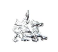 Dragon sterling silver SMALL charm .925 x 1 Welsh Dragons charms