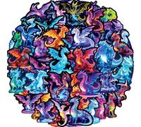 Dragon Stickers 56 Pcs Cool Neon Dragon Sticker Pack, Reward & Prizes for Kids Classroom, Waterproof Vinyl Stickers for Water Bottles, Scrapbook, Journal, Skateboard, Laptop, Tumbler, Luggage etc