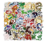 Dragon Stickers for Water Bottle|Dragon Vinyl Waterproof Sticker for Water Bottle Laptop Skateboard Phone Car Decals Gifts for Kids Teens Adults for Party Favors Supplies Decor 50 PCS