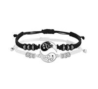 Dragon Stud Earrings 2 Matching Yin And Yangs Rope Bracelets For Relationship Post Hoop Earrings for Women (A, One Size)