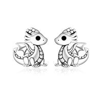 Dragon Stud Earrings for Women - 925 Sterling Silver Cute Dragon Stud Earrings Jewelry Gifts for Dragon Lovers Extra Large Sterling Silver No Gemstone