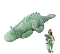 Dragon Stuffed Animal, Cute Green Dinosaur Stuffed Animal with Tiny Wing 35" Lovely Pterosaur Doll Pillow Cuddly Soft Dragon Plush for Kids Adults Friends Xmas, Plush, Anima